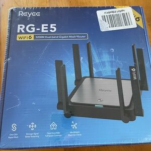 Reyee RG-E5 WiFi 6 3200M Dual Band Gigabit Mesh Router Black New Sealed